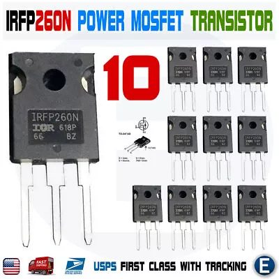 10pcs IRFP260N Power MOSFET IRFP260 N-Channel Transistor 50A 200V TO-247 • $14.15