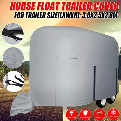 3.8X2.5X2.8m Horse Float Trailer Cover&Tow Hitch Cover Waterproof Sun Protection • $129.69