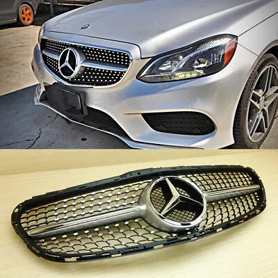 Silver Diamond Front Grille 2014-15 Mercedes Benz E-Class W212 E63 A Look • $255.55