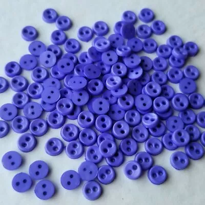 Craft Buttons Micro Mini ROUND PERIWINKLE Tiny Lavender Blue Lilac Quilting Sew • £3.50