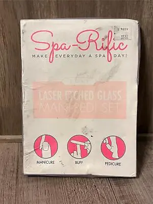 Spa-Rific Laser Etched Hardened Glass Manicure & Pedicure Set Rose New NIB • $25.99