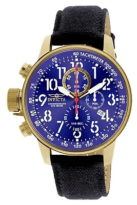 Invicta Men's Watch I-Force Chronograph Lefty Blue Dial Black Fabric Strap 1516 • $84.37