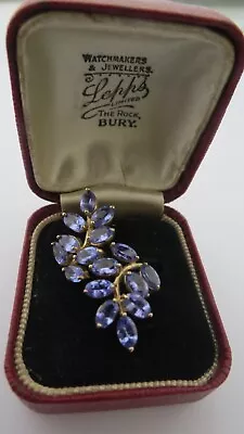 £145 • Buy 'TJC' 9ct Yellow Gold Marquise Facet Cut Tanzanite Two Branch Leaf Ring Size L