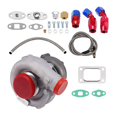 T04e T3/t4 A/r.57 73 Trim 400+hp Stage Iii Turbo Charger+oil Feed+drain Line Kit • $145.99