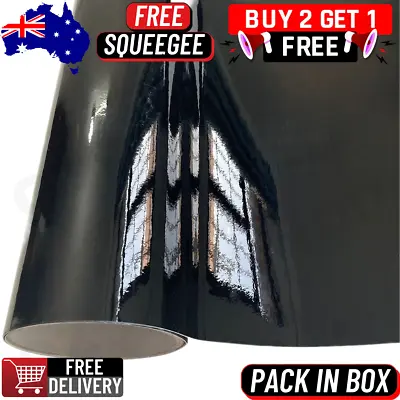 Gloss Black Car Vinyl Wrap Film Roll Sticker Decals Air Release Bubble Free  • $4.39