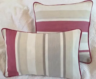 £14.99 • Buy Cushion Cover Laura Ashley Awning  Stripe Cassis 16  X 16  Piped 
