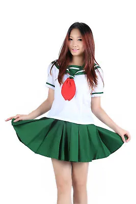 Halloween Cosplay Costume Higurashi Kagome Summer School Sailor Uniform V2 Set • $45.98