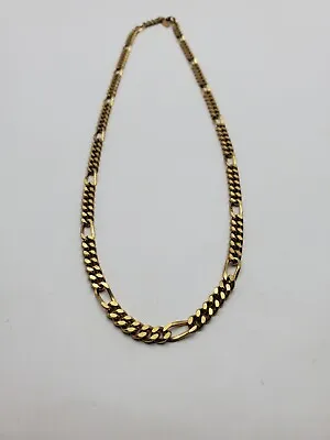 Vintage Monet Figaro Chain Necklace Gold Tone 21  Necklace Costume Signed • $18