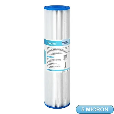 5 Micron 10 X2.5  Washable Pleated Whole House Sediment Water Filter Replacement • $7.99