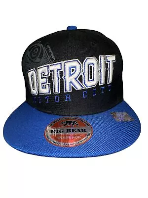 Detroit Motor City Royal Blue Hat Cap Big Bear Brand Snapback Pristine • $19.99