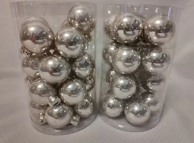 Vintage Whitehurst Mirror Silver Christmas Tree Ornaments Mini 1 Glass Balls • $24