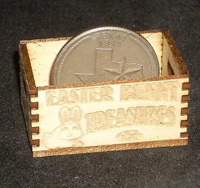 Easter Bunny Treasures Wood Crate 1:12 Miniature Holiday Candy Treats Holiday • $4.97
