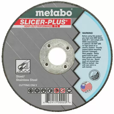 Metabo 655998000 6in. Type 1 A60TX Slicer Plus Cutting Wheel • $3