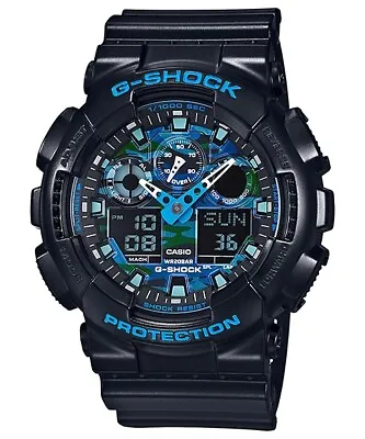 Casio G-Shock Analogue/Digital Black/Blue Extra-Large Mens Watch GA100CB-1A G... • $148.90