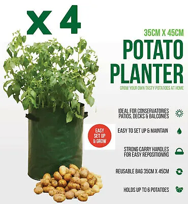 4 X Potato Planters Grow Bags Vegetable Planter Container Home Garden UK • £9.99