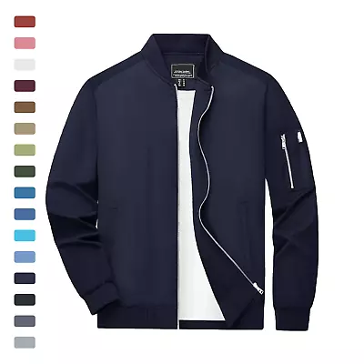 Men's Bomber Jackets Lightweight Water Resistant Full Zipper Casual Windbreaker  • $36.98