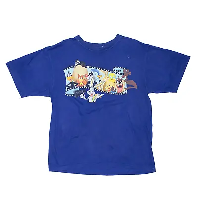 WARNER BROS Womens Bugs Bunny Productions Blue Regular Short Sleeve T-Shirt M • £5.99