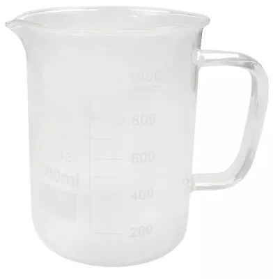 Beaker Mug 1000ml With Handle And Pour Spout Borosilicate Glass. • $20.80