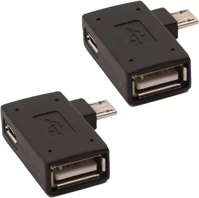 2-in-1 Powered Micro USB To USB OTG Adapter 90 Degree Right Angled For FireSt • $10.43