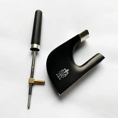 3/4 Double Upright Bass Bow Ebony Frog German Style Pure Silver Ferrule Flower • $89.99