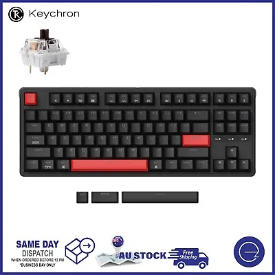 Keychron C3 Pro QMK/VIA Custom Gaming Red LED Backlit Wired Mechanical Keyboard • $79