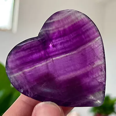 76G Natural Color Fluorite Crystal Carving Heart Shaped Bowl Restoration • $26