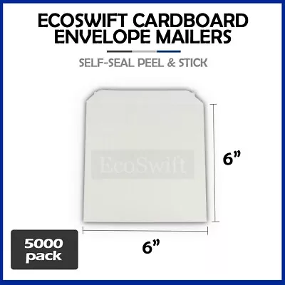 5000 6 X 6 EcoSwift White CD/DVD Photo Shipping Flats Cardboard Envelope Mailers • $605.99