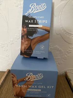 Boots Smooth Care Warm Wax Gel Kit 250m Aloe Vera PLUS Box Wax Strips Unisex ❤️ • £13