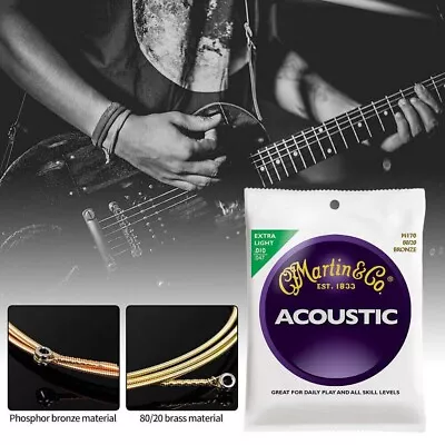 3pcs Acoustic Guitar Strings By Martin M140 Light 80/20 Bronze.12-54 Gauge AU • $25.78