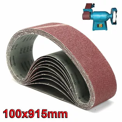 100 X 915mm 914mm Sanding Belt 40~1000 Grit For Metal Wood Grinding Abrasive New • $7.35