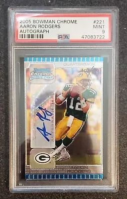 2005 Aaron Rodgers AUTO RC  Bowman Chrome #102/199 PSA MINT 9 #221 Clean Auto • $6888.88