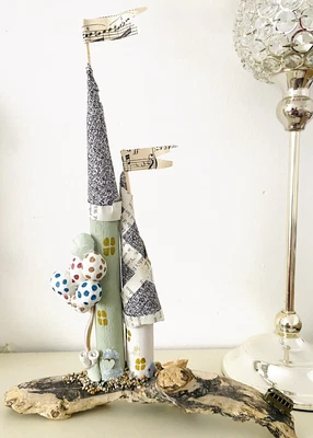£25 • Buy Wooden Castle, Coastal Art Ornament Driftwood Cottage House Nautical. ByArtSiân