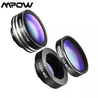 £9.99 • Buy 3 In 1 Fish Eye Wide Angle Clip On Phone Camera Lens Zoom 4K Ultra HD RRP £24.95