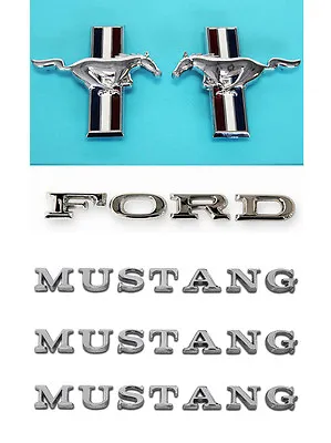 NEW 1967 Ford Mustang 6 Cyl Running Horse Emblem Kit Fenders Hood Trunk 6 Pc Set • $79.90