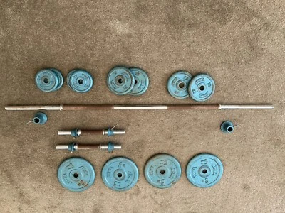 $69 • Buy Barbell + Dumbell Set With Adjustable Weights: 4 X 5 Kg, 4x 2.5 Kg, 4 X 1.25kg