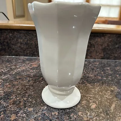 Vintage McCoy Pottery Deco Ivory Round Vase • $12