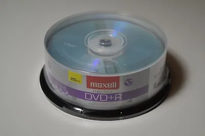 25 PK Maxell Maxdata DVD-R 4.7 Gb 120 Min Write Once With 16X Write Speed • $11.99
