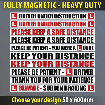 Learner Driver Under Instruction Safe Distance Patient Sudden Braking Magnetic • £10.79