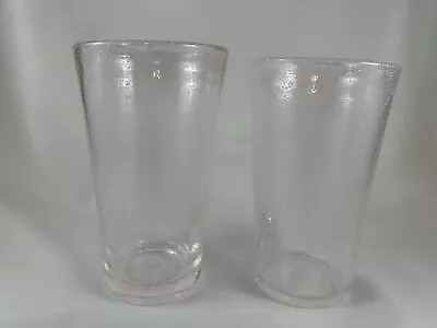 Hand Blown Pale Pink Tumbler Glasses With Bubbles Pair • $22