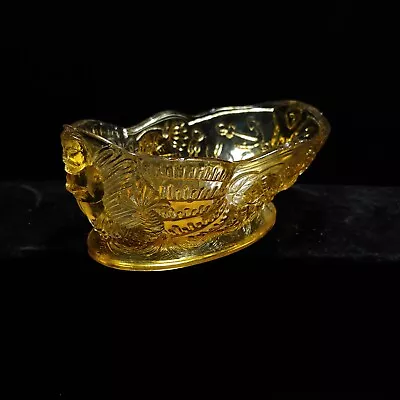 Atlantis EAPG Berry Bowl - Amber - Antique Mermaid + Merman Design • $45