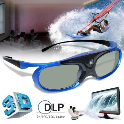 £15.99 • Buy 3D Active Shutter Glasses DLP-Link USB Home Movie Blue For BenQ Optoma Projector