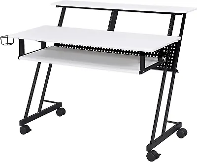 Suitor Music Recording Studio Desk White & Black • $280.23