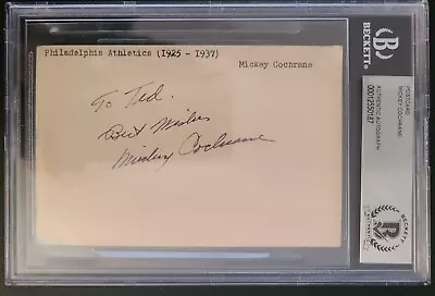 Mickey Cochrane Becket COA Signed 1951 GPC Government Postcard Autograph • $450