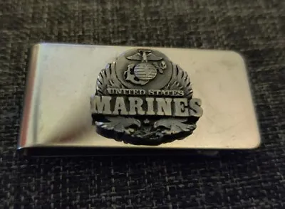 U.S. Marine Corps Money Clip USMC Stainless Steel Pewter Logo EUC  • $7.99