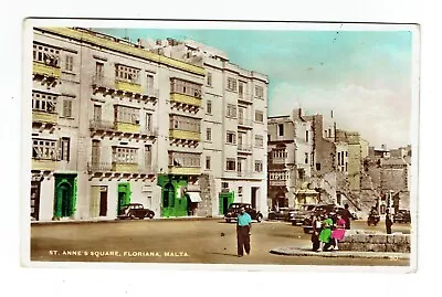 Malta   Postcard  St Anne's Square Floriana • £3.50