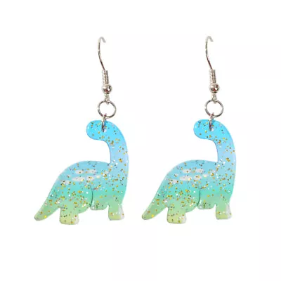 $1.99 • Buy AU Post Lovely Jewelry Green Acrylic Dinosaur Drop Statement Earrings For Women