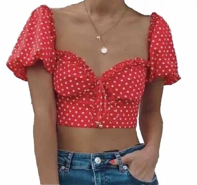 Sabo Skirt Red Polka Dot Crop Top Size Small As New  • $15