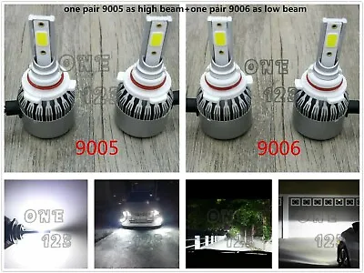 9005+9006 6000K White Combo LED Headlights Bulbs  8000LM Kit High/Low Beam 55W • $22.99
