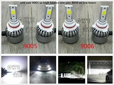 9005+9006 Kit High+Low Beam 6000K White Combo LED Headlights Bulbs  8000LM 55W • $18.99