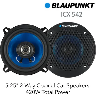 Blaupunkt ICX542  5.25  2-Way Coaxial Car Speakers 420W Total Power Classic Look • £34.95